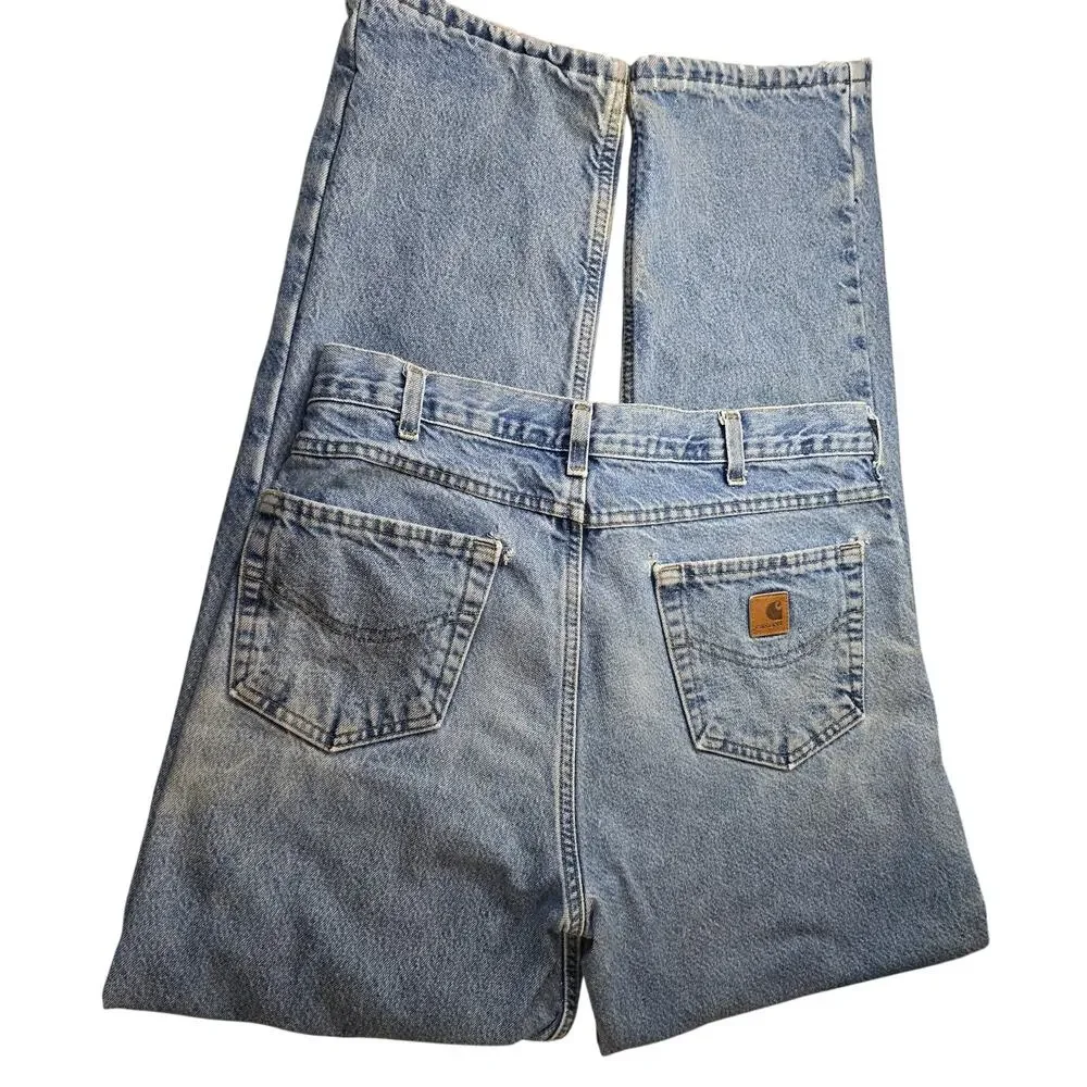 Carhartt Flannel Lined Jeans Mens Size 34 x 34